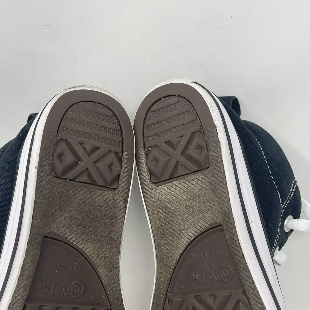 Converse All Star Mid Top Shoes Kids Size 3 Black Canvas Sneakers